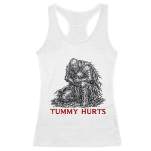 Funny Tummy Hurts Medieval Knight Racerback Tank Top Dark Fantasy Warrior Meme Graphic