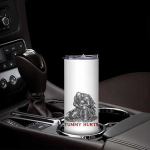 Funny Tummy Hurts Medieval Knight Skinny Tumbler Dark Fantasy Warrior Meme Graphic