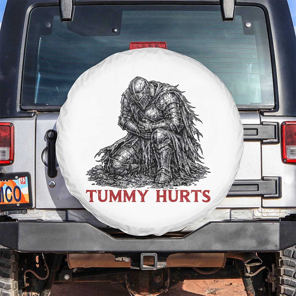 Funny Tummy Hurts Medieval Knight Spare Tire Cover Dark Fantasy Warrior Meme Graphic