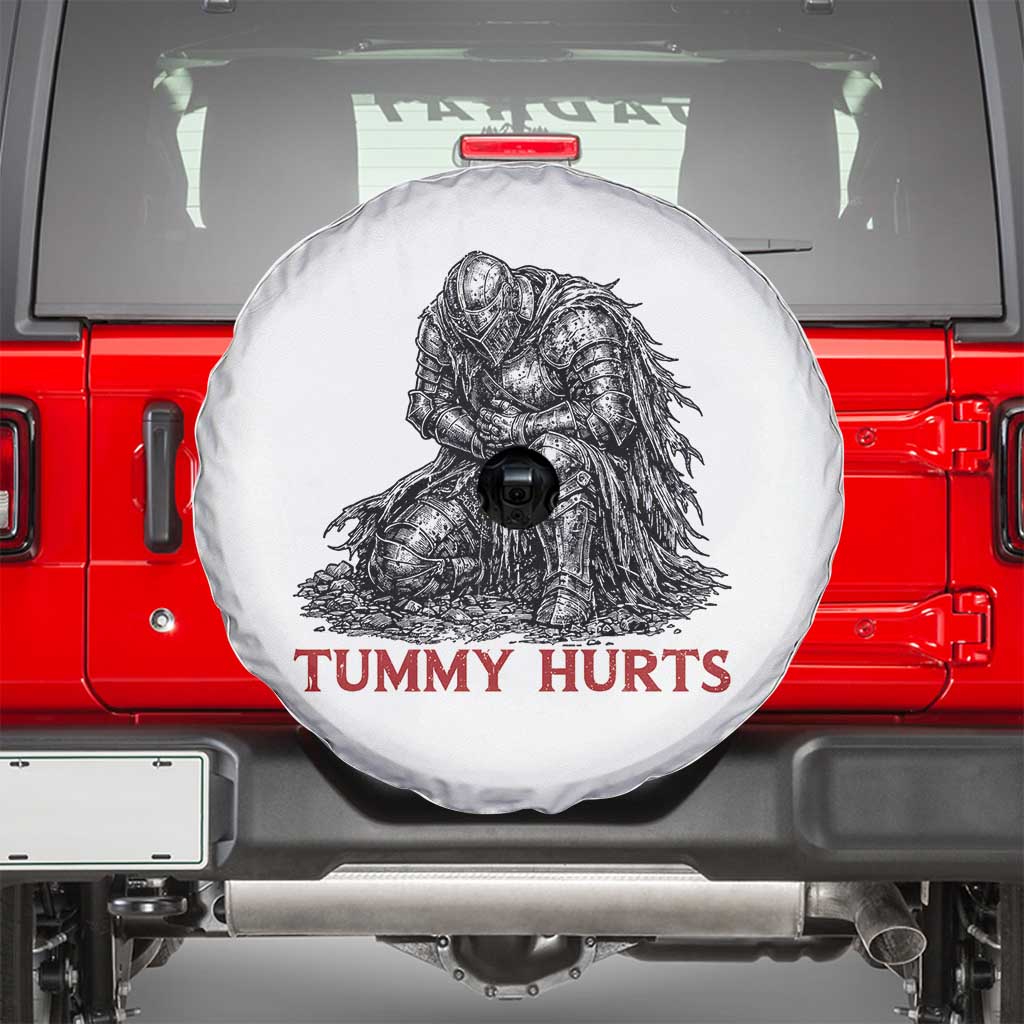 Funny Tummy Hurts Medieval Knight Spare Tire Cover Dark Fantasy Warrior Meme Graphic