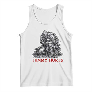 Funny Tummy Hurts Medieval Knight Tank Top Dark Fantasy Warrior Meme Graphic