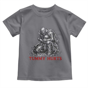 Funny Tummy Hurts Medieval Knight Toddler T Shirt Dark Fantasy Warrior Meme Graphic