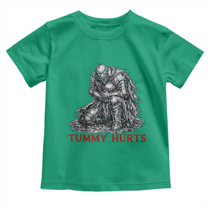 Funny Tummy Hurts Medieval Knight Toddler T Shirt Dark Fantasy Warrior Meme Graphic
