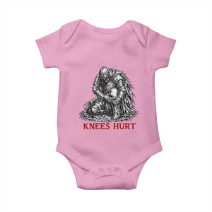 Funny Knees Hurt Medieval Knight Baby Onesie Dark Fantasy Sword Warrior Humor