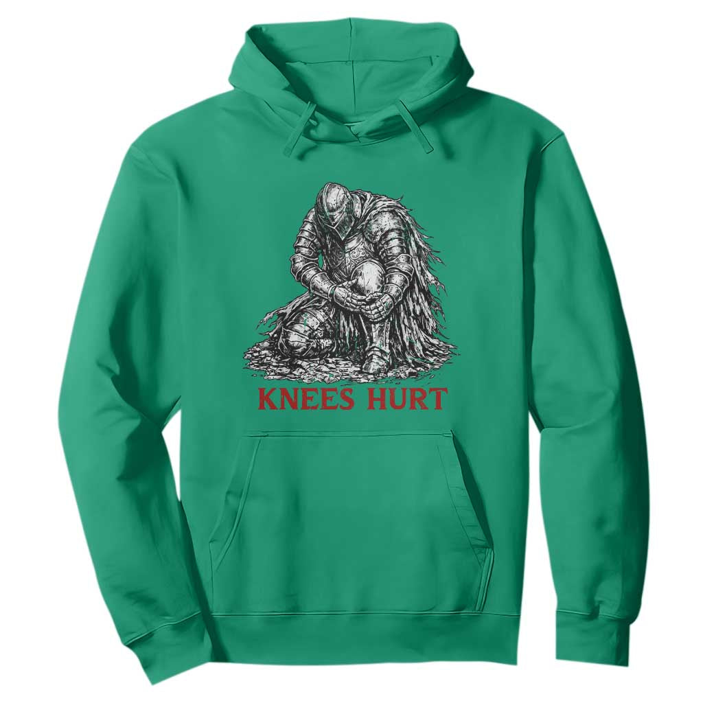 Funny Knees Hurt Medieval Knight Hoodie Dark Fantasy Sword Warrior Humor