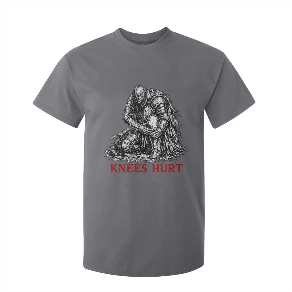 Funny Knees Hurt Medieval Knight T Shirt For Kid Dark Fantasy Sword Warrior Humor