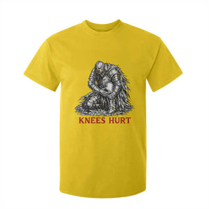 Funny Knees Hurt Medieval Knight T Shirt For Kid Dark Fantasy Sword Warrior Humor
