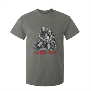 Funny Knees Hurt Medieval Knight T Shirt For Kid Dark Fantasy Sword Warrior Humor