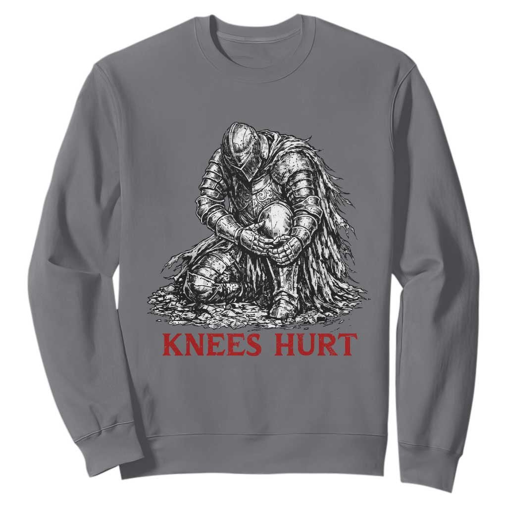 Funny Knees Hurt Medieval Knight Sweatshirt Dark Fantasy Sword Warrior Humor