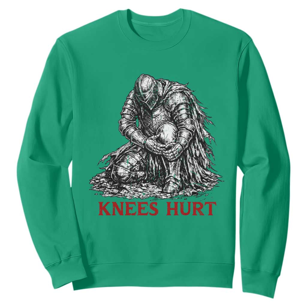 Funny Knees Hurt Medieval Knight Sweatshirt Dark Fantasy Sword Warrior Humor