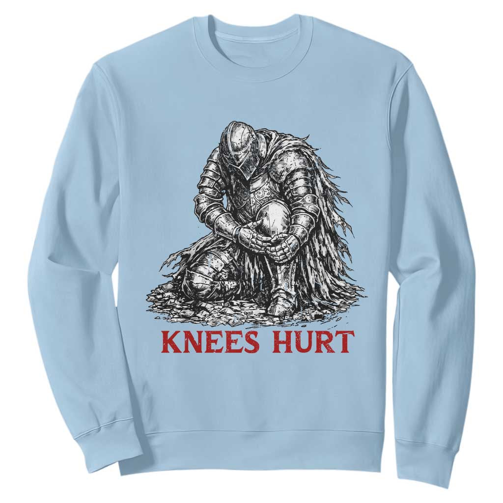 Funny Knees Hurt Medieval Knight Sweatshirt Dark Fantasy Sword Warrior Humor