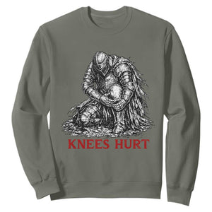 Funny Knees Hurt Medieval Knight Sweatshirt Dark Fantasy Sword Warrior Humor