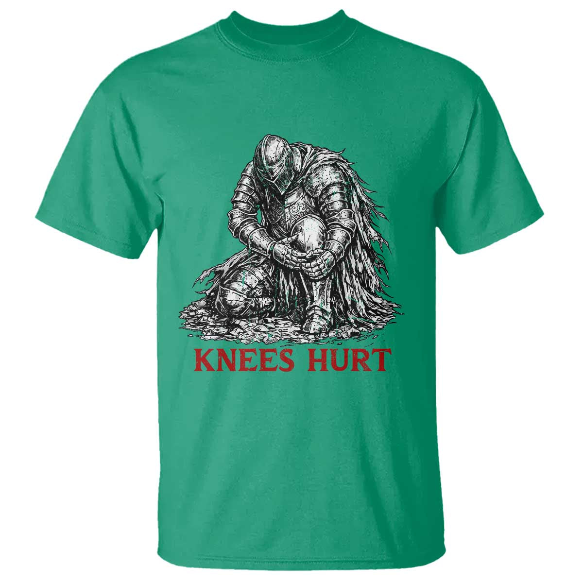Funny Knees Hurt Medieval Knight T Shirt Dark Fantasy Sword Warrior Humor