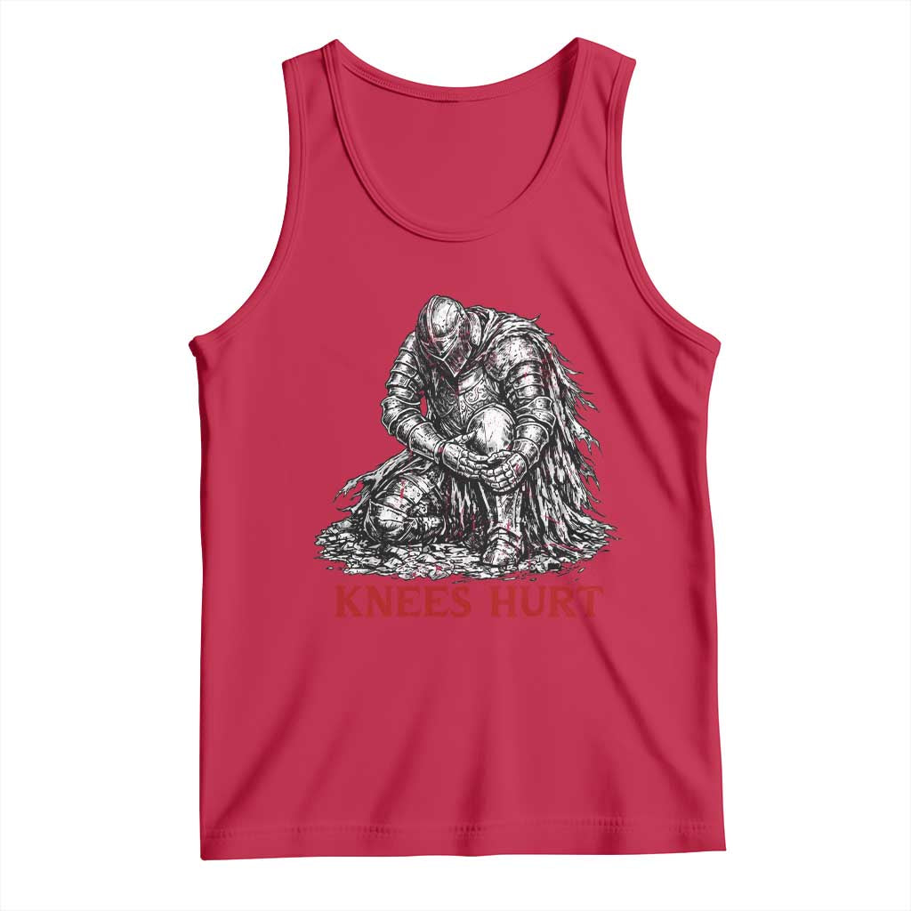 Funny Knees Hurt Medieval Knight Tank Top Dark Fantasy Sword Warrior Humor