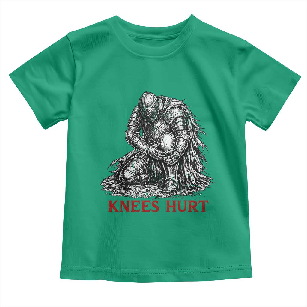 Funny Knees Hurt Medieval Knight Toddler T Shirt Dark Fantasy Sword Warrior Humor