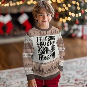 Funny Sarcastic Husband Wife Quotes Ugly Christmas Sweater I Fcking Love My Asshole Husband