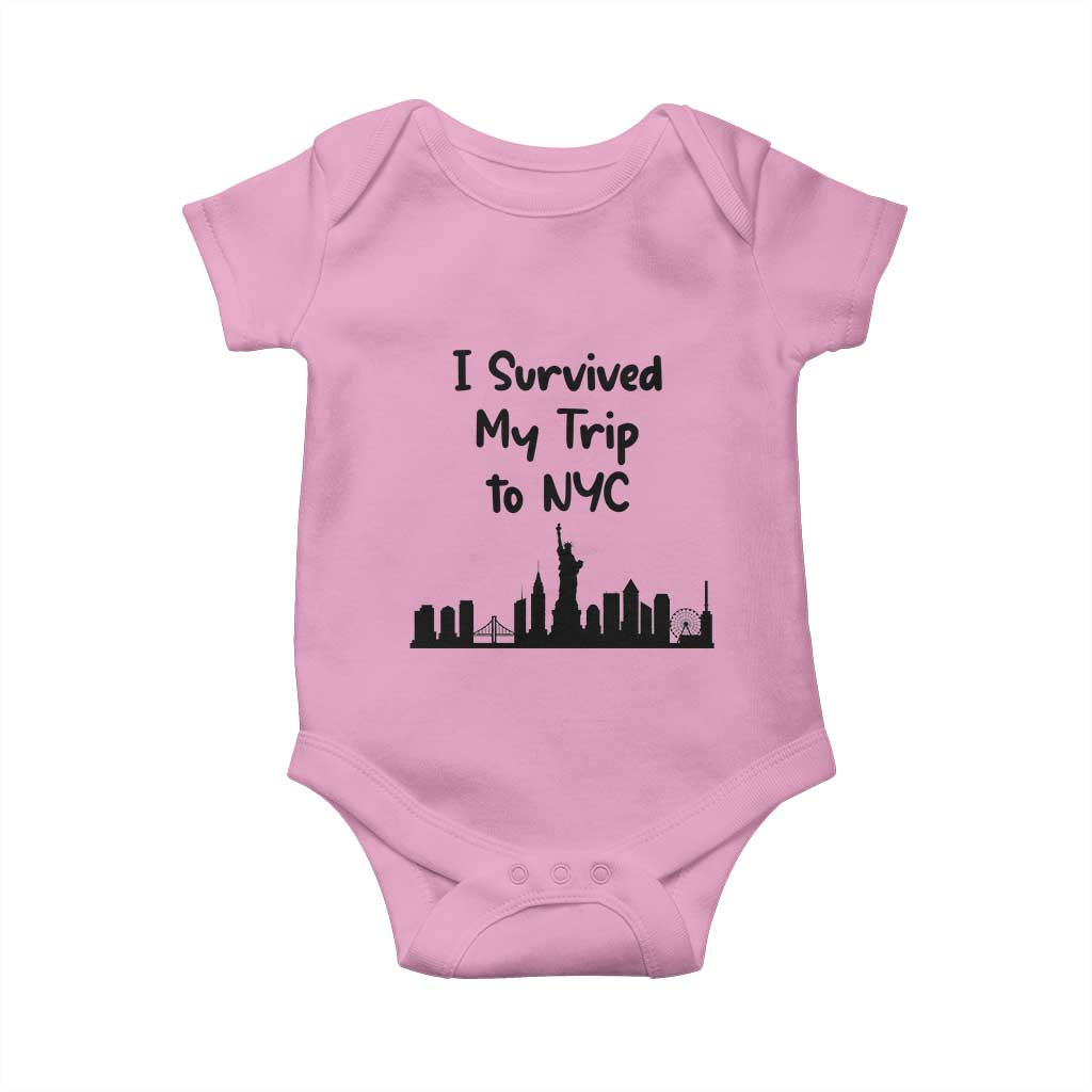 New York City Skyline Travel Tourist Baby Onesie I Survived My Trip To NYC
