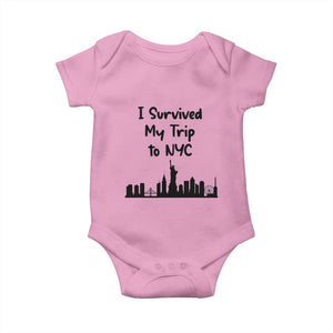 New York City Skyline Travel Tourist Baby Onesie I Survived My Trip To NYC