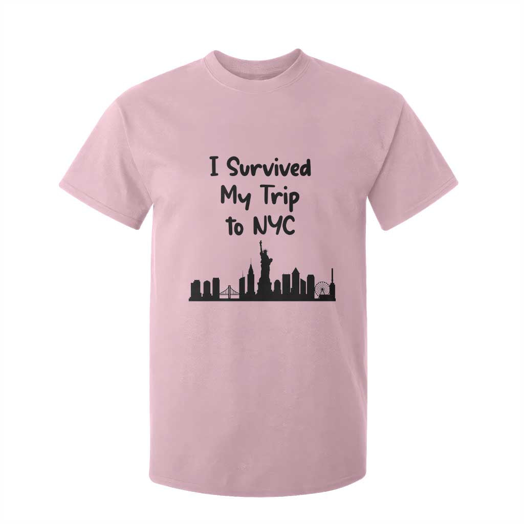 New York City Skyline Travel Tourist T Shirt For Kid I Survived My Trip To NYC