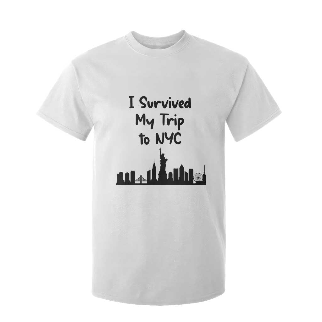 New York City Skyline Travel Tourist T Shirt For Kid I Survived My Trip To NYC
