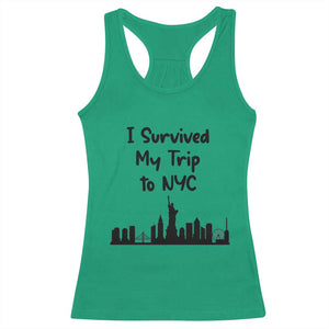 New York City Skyline Travel Tourist Racerback Tank Top I Survived My Trip To NYC