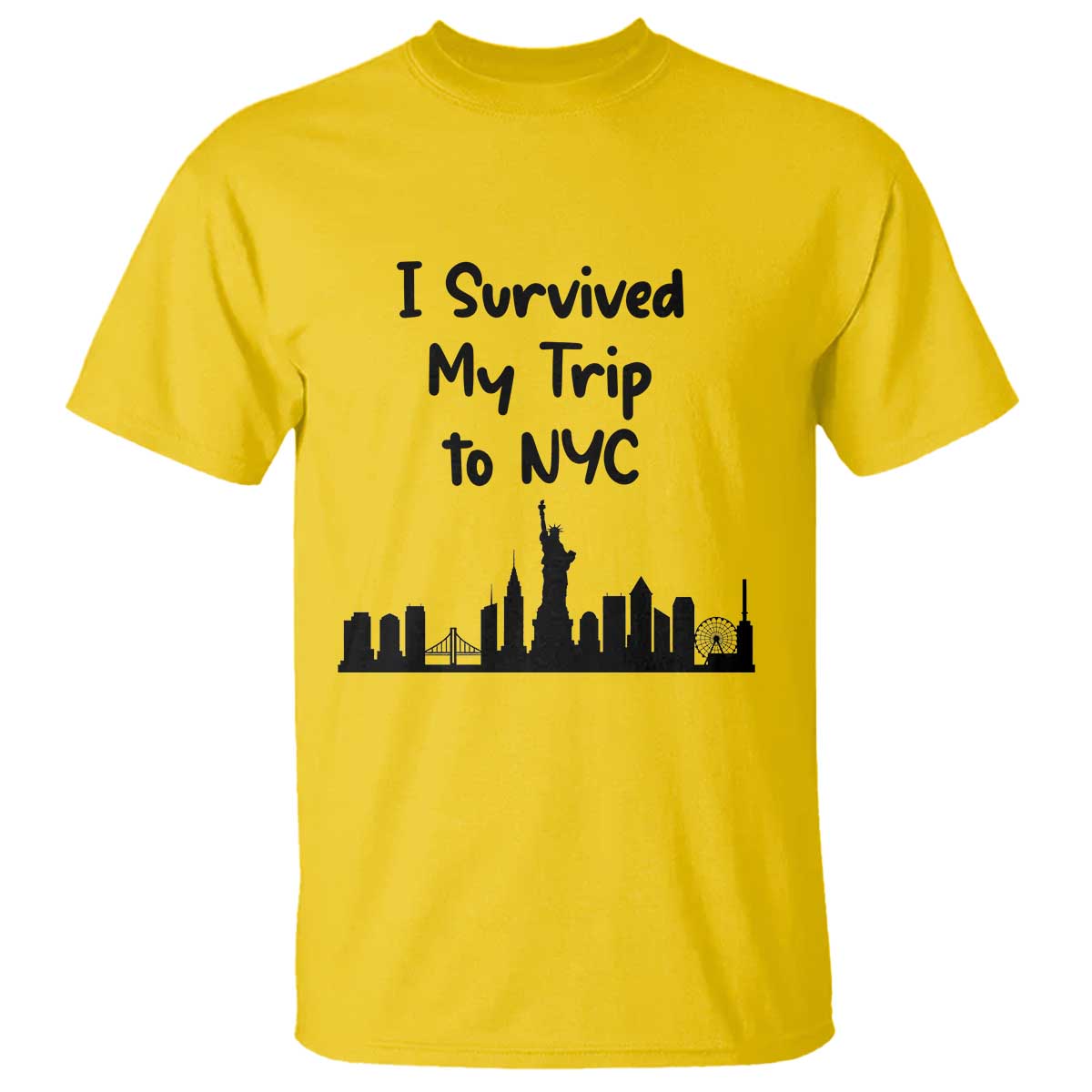 New York City Skyline Travel Tourist T Shirt I Survived My Trip To NYC