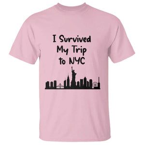 New York City Skyline Travel Tourist T Shirt I Survived My Trip To NYC