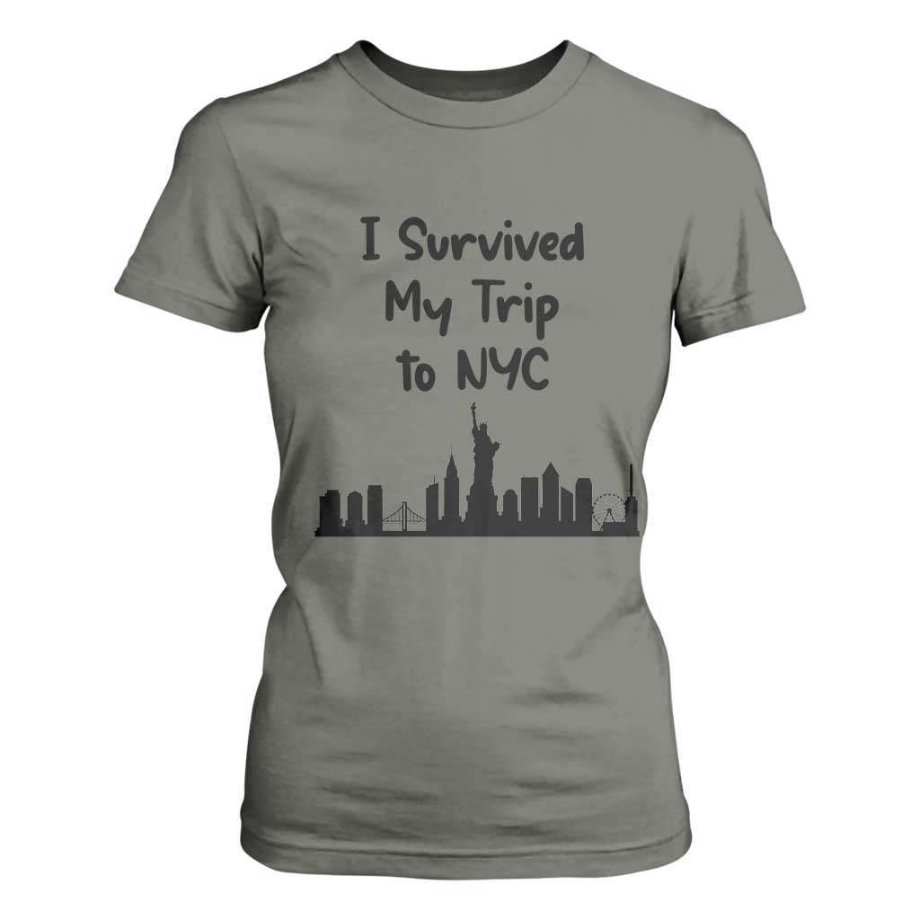 New York City Skyline Travel Tourist T Shirt For Women I Survived My Trip To NYC
