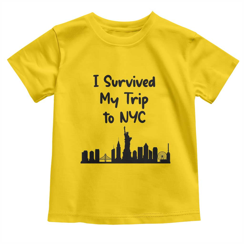New York City Skyline Travel Tourist Toddler T Shirt I Survived My Trip To NYC