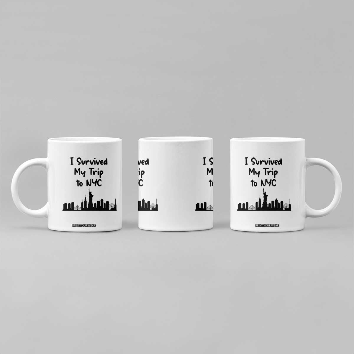 New York City Skyline Travel Tourist Coffee Mug I Survived My Trip To NYC