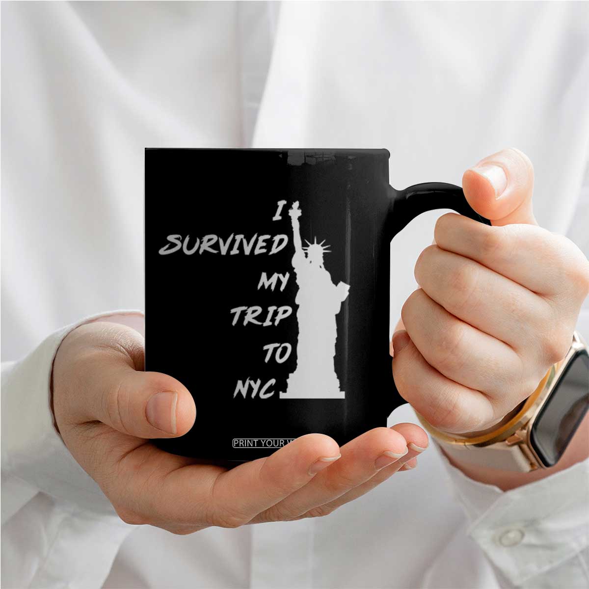 Funny New York City Travel Graphic Coffee Mug I Survived My Trip To NYC
