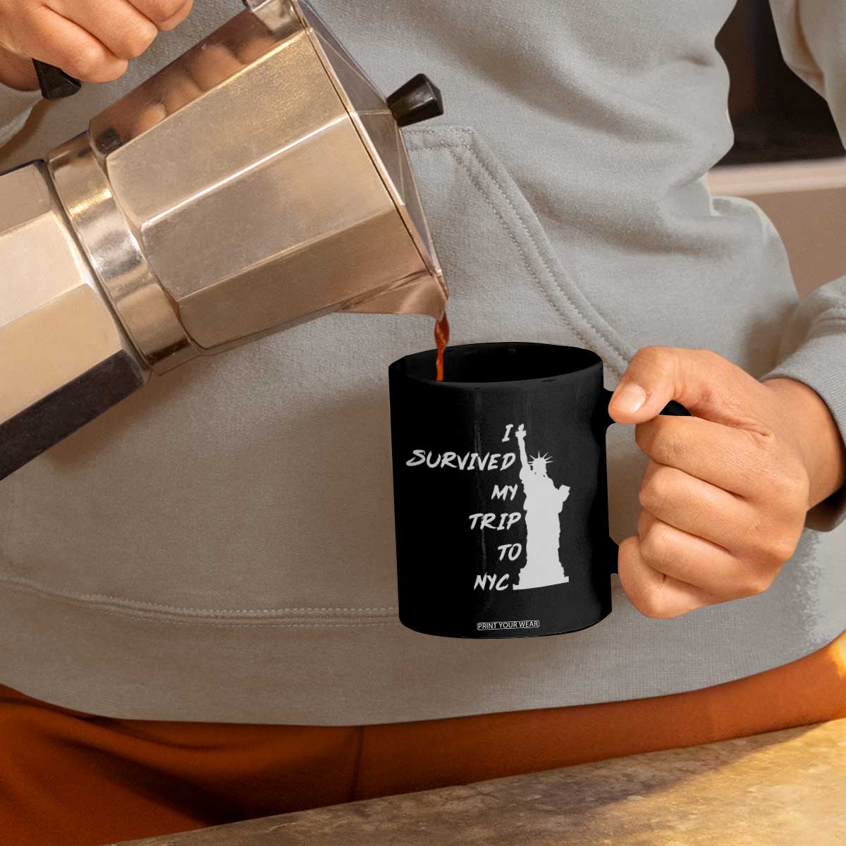 Funny New York City Travel Graphic Coffee Mug I Survived My Trip To NYC