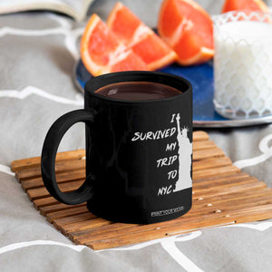 Funny New York City Travel Graphic Coffee Mug I Survived My Trip To NYC