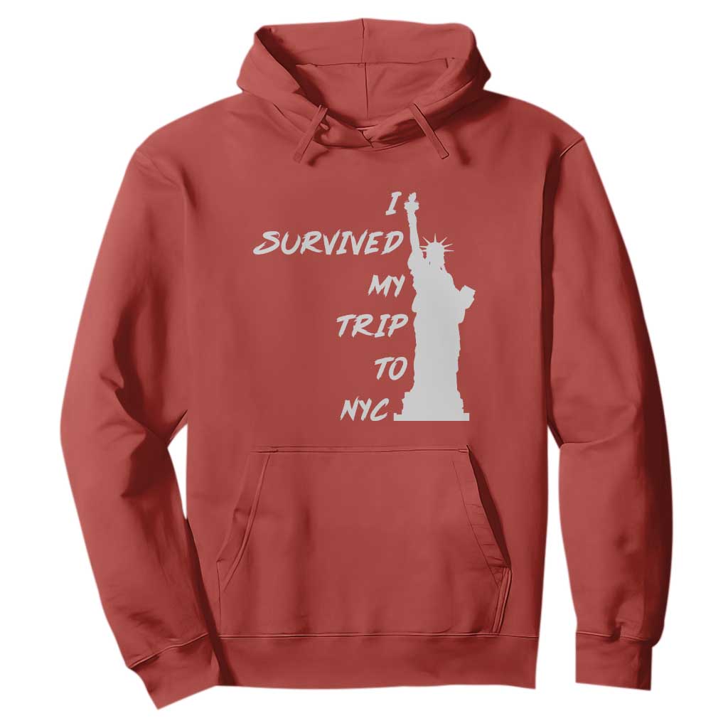 Funny New York City Travel Graphic Hoodie I Survived My Trip To NYC