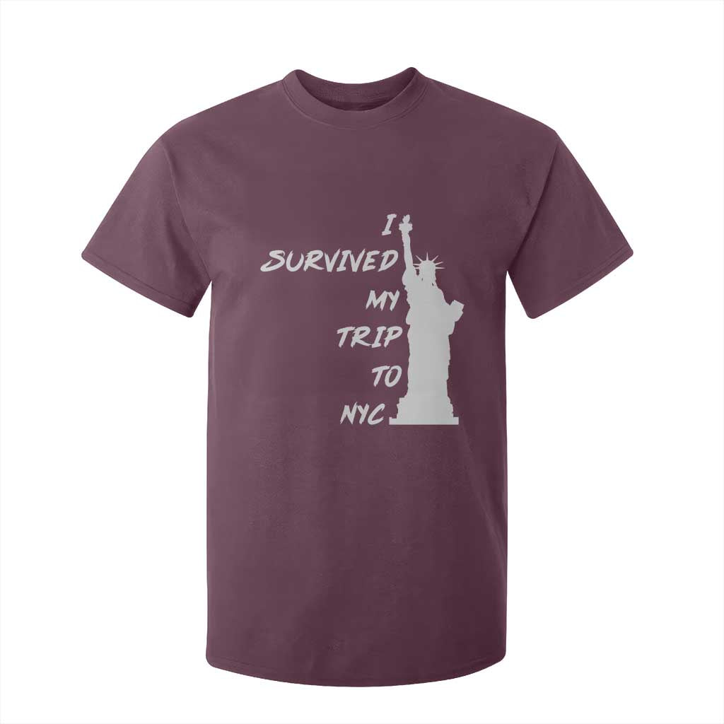 Funny New York City Travel Graphic T Shirt For Kid I Survived My Trip To NYC