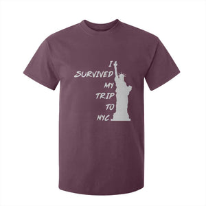 Funny New York City Travel Graphic T Shirt For Kid I Survived My Trip To NYC