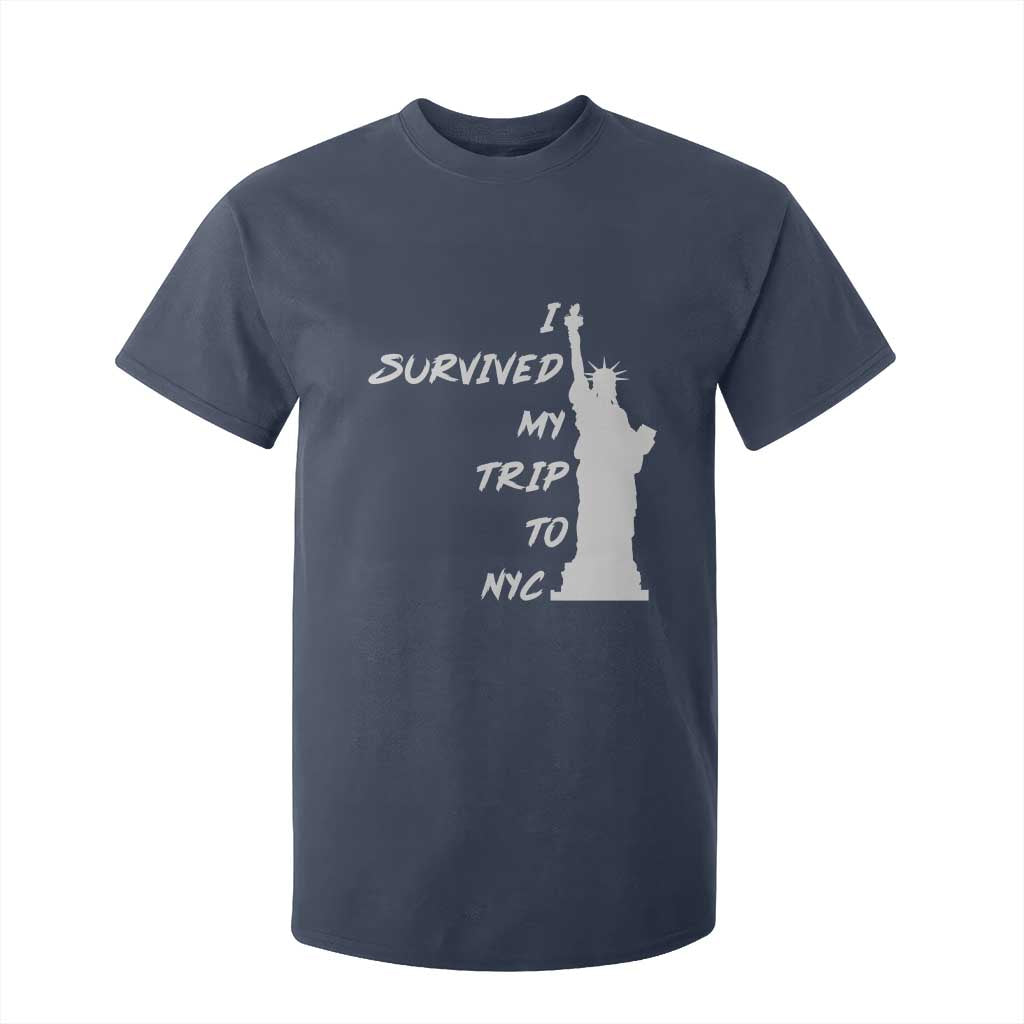 Funny New York City Travel Graphic T Shirt For Kid I Survived My Trip To NYC