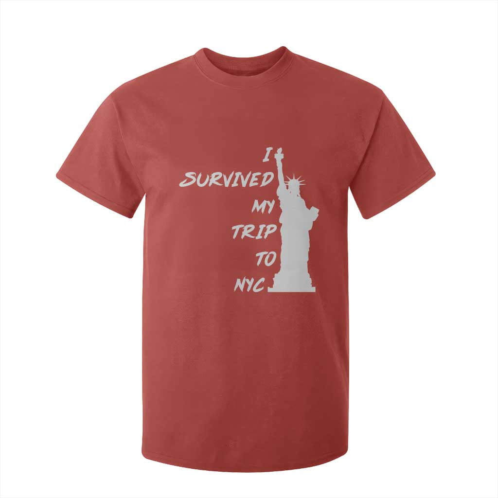 Funny New York City Travel Graphic T Shirt For Kid I Survived My Trip To NYC