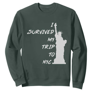 Funny New York City Travel Graphic Sweatshirt I Survived My Trip To NYC