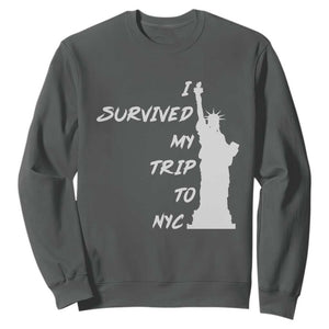 Funny New York City Travel Graphic Sweatshirt I Survived My Trip To NYC