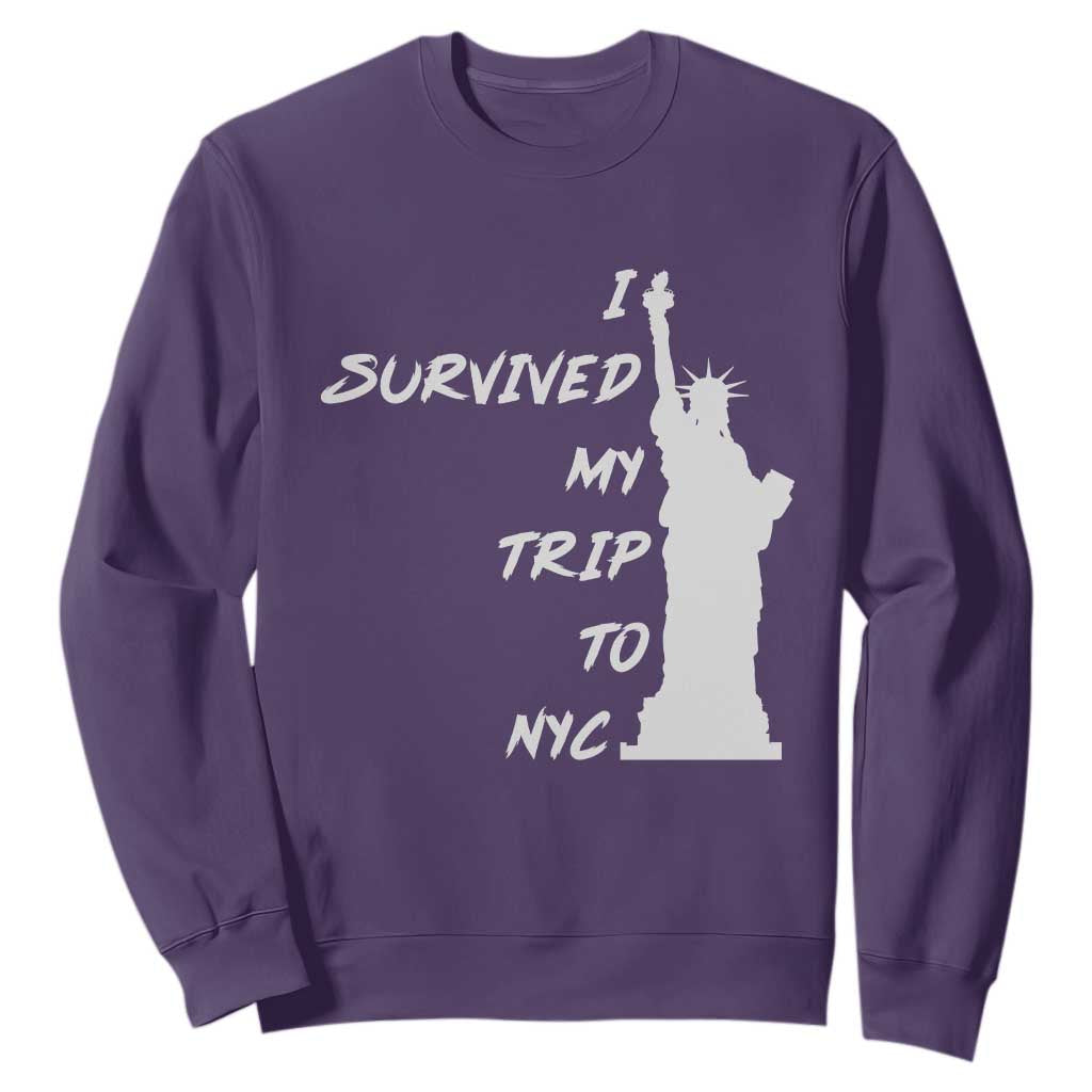 Funny New York City Travel Graphic Sweatshirt I Survived My Trip To NYC