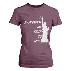 Funny New York City Travel Graphic T Shirt For Women I Survived My Trip To NYC