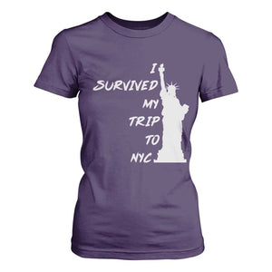 Funny New York City Travel Graphic T Shirt For Women I Survived My Trip To NYC