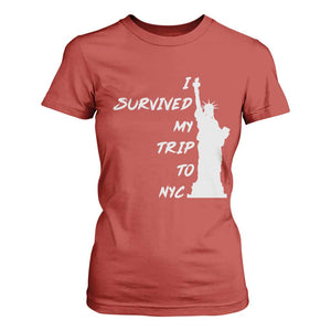 Funny New York City Travel Graphic T Shirt For Women I Survived My Trip To NYC