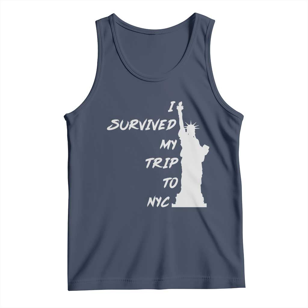 Funny New York City Travel Graphic Tank Top I Survived My Trip To NYC