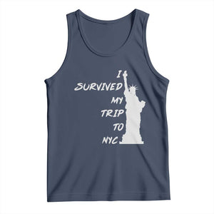 Funny New York City Travel Graphic Tank Top I Survived My Trip To NYC