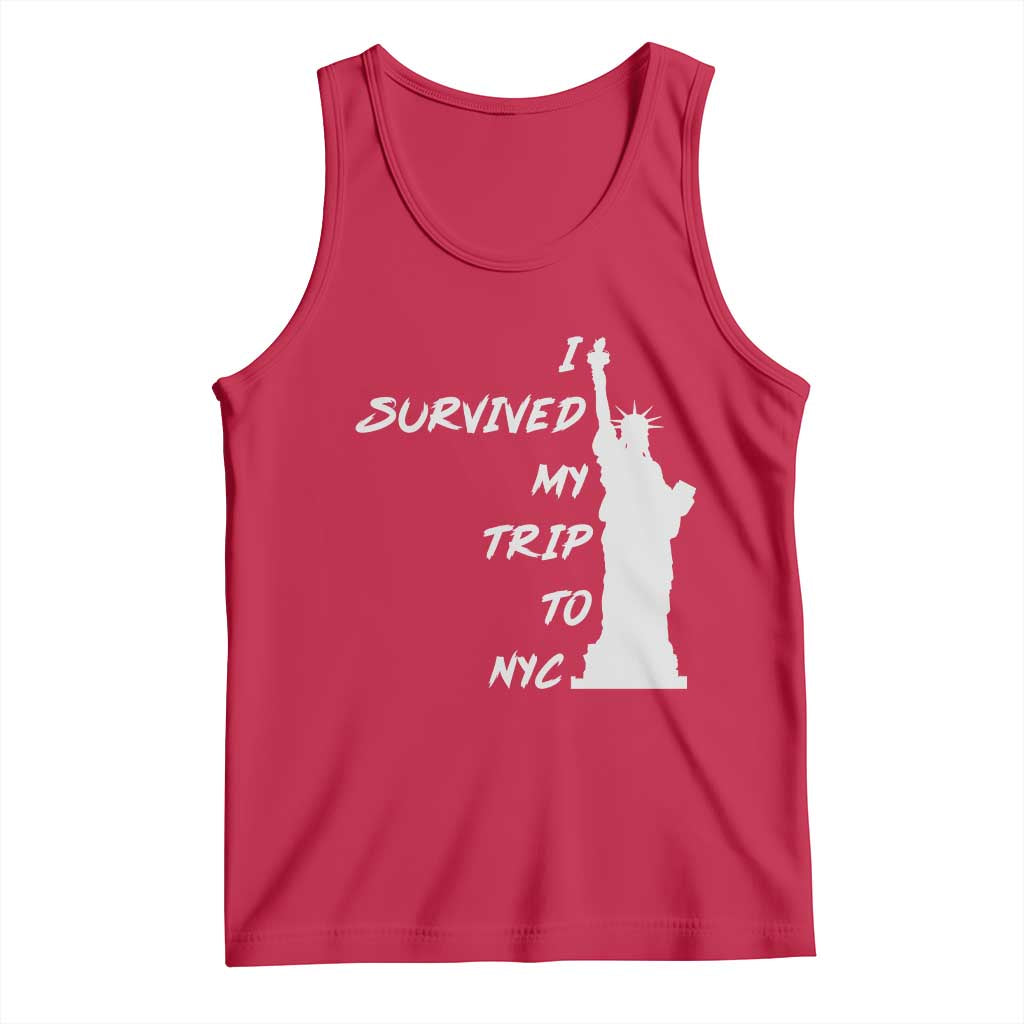 Funny New York City Travel Graphic Tank Top I Survived My Trip To NYC