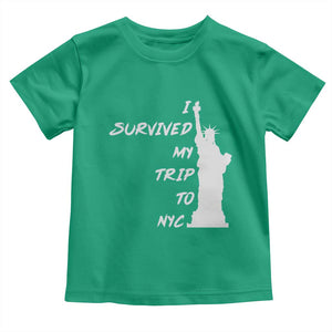 Funny New York City Travel Graphic Toddler T Shirt I Survived My Trip To NYC