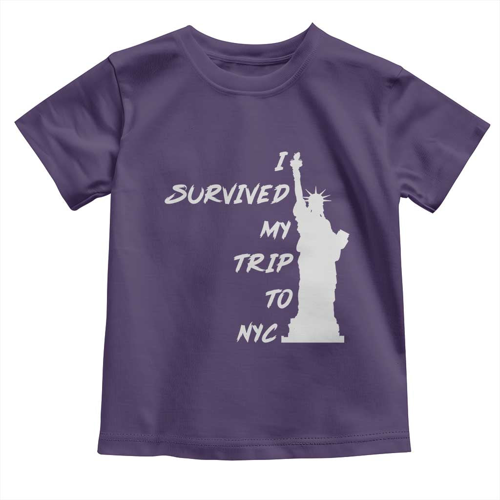 Funny New York City Travel Graphic Toddler T Shirt I Survived My Trip To NYC