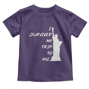 Funny New York City Travel Graphic Toddler T Shirt I Survived My Trip To NYC